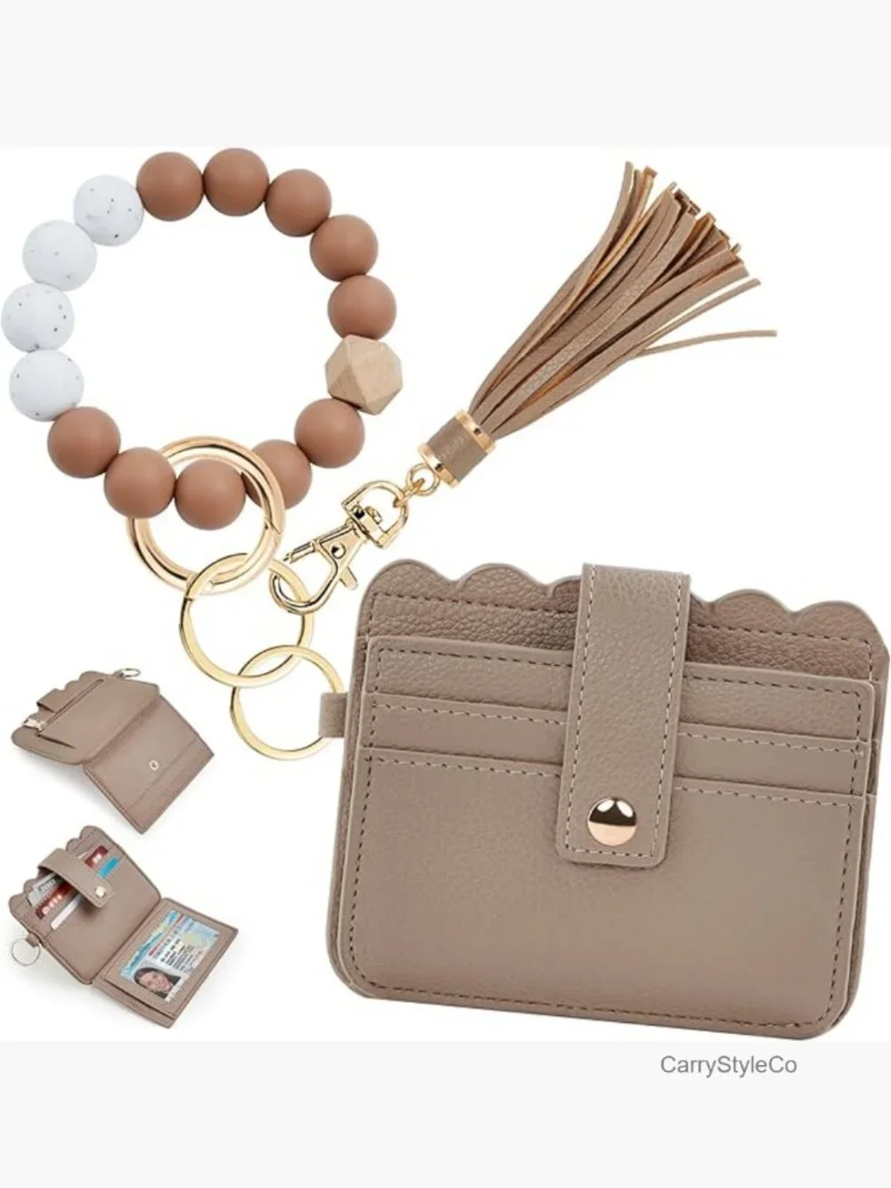 Small Wristlet Wallet RFID Card Holder Keychain
